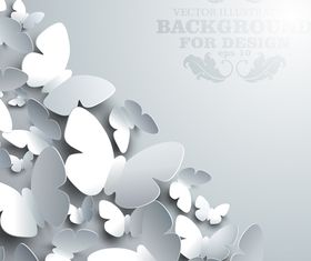 Paper butterflies background 5 vector