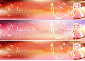 Romantic Valentine heart banner Illustration vector