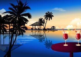 Vacation seaside background vector