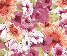 Hand drawn flower pattern vector