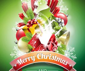 Christmas holiday poster 2 vector