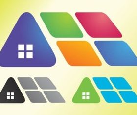 Abstract House Icons vector