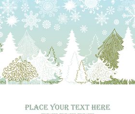 Winter hand drawn background vector set