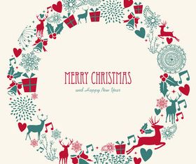 Cute christmas background elements 1 vector
