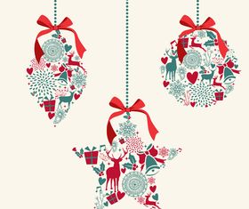 Cute christmas background elements 3 vector