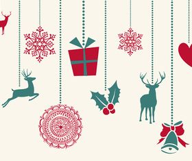 Cute christmas background elements 4 vector
