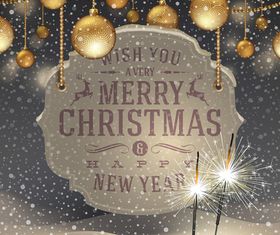 Christmas labels and christmas background vector