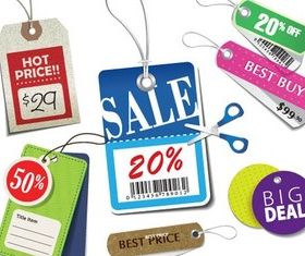 Various Shopping Stickers vector