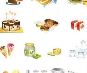 Different Savory Food vector