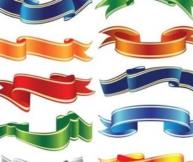 Color Luxury Ribbons set vector