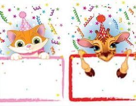 Cute Birthday Frames vector material
