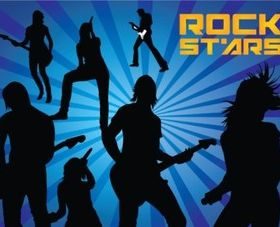 Rock Stars Silhouettes vectors