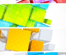 Color stereoscopic banner background vector