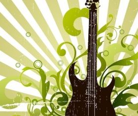 Grunge Guitar set vector