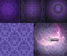 Purple background classical pattern vectors graphic