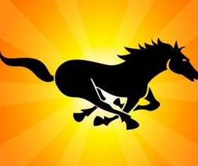 Black Running Horse vector