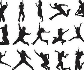Silhouettes Jumpers set vector