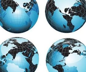 Blue Modern Globes art vector