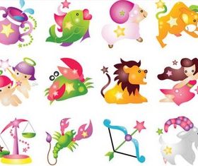 Funny Zodiac Symbols vector