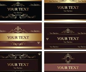 Brown Luxury Cards vector set