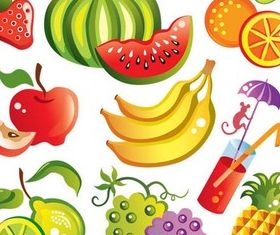 Different Fresh Fruits vector set