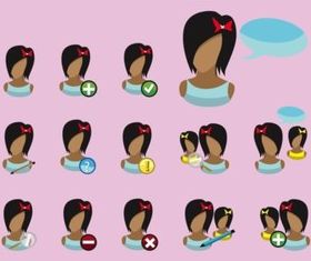 Girls Icons design vector