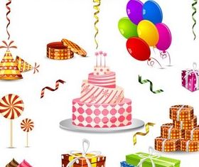 Birthday Accessories vector material