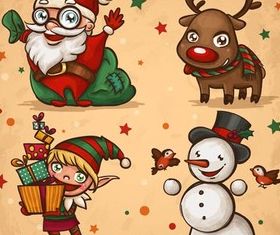 Christmas Cartoon Elements design vectors