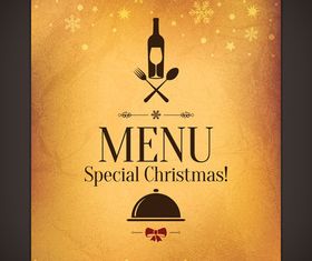 Christmas menu cover vector graphic