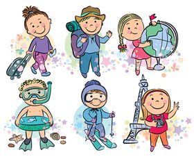 Happy kids 1 shiny vector