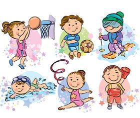 Happy kids 2 shiny vector