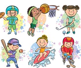 Happy kids 3 shiny vector