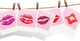 Lip print photo vector