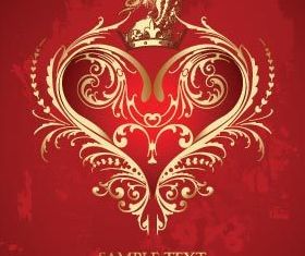 Valentine crown background 6 vector