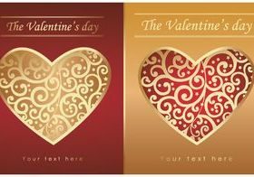 Valentine hearts cards 5 vector