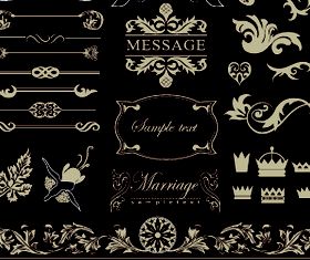 calligraphic and labels 5 vector