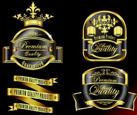 Royal glass labels 4 vector