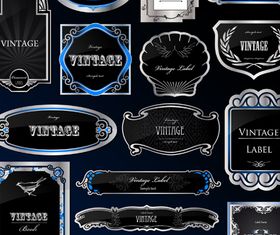 Royal glass labels 7 vector