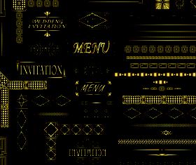Golden border and frames 2 vectors