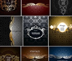 Vintage background set vector