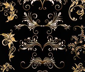 Golden floral ornaments 1 creative vector