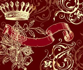 Valentine crown background 1 vector