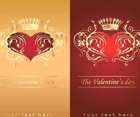 Valentine crown background 2 vector