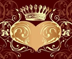Valentine crown background 4 vector