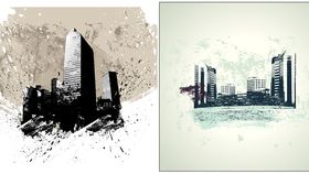 Abstract urban buildings background 1 design vector