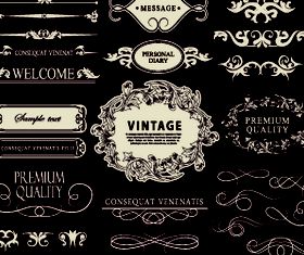 calligraphic and labels 3 vector
