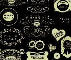 calligraphic and labels 4 vector
