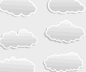 Cartoon clouds 3 vectors