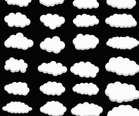 Cartoon clouds 4 vector
