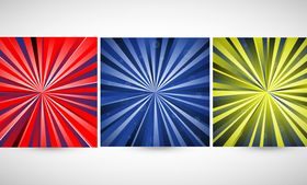 Bright sunburst backgrounds vector set